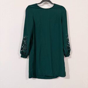 H&M Bottle Green Lace-detail Tunic Dress Women’s